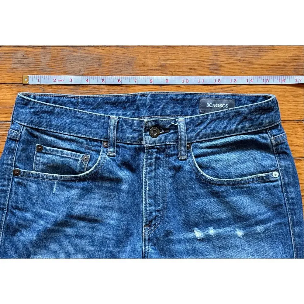 BONOBOS 'The Blue Jean' Slim Distressed Denim Mens sz 30/30